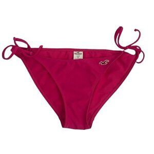 Hollister Ruffle Trim String Bikini Bottoms - Raspberry Pink, Size Small Juniors